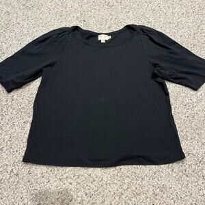 Nation LTD Deana Tee Women's Sz XXL Organic Cotton Black Casual Short Sleeve